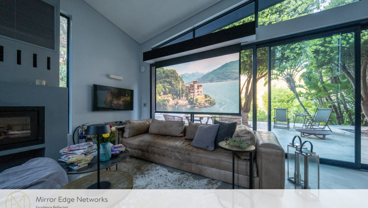 Hout Bay hidden home cinema with motorised projection screen