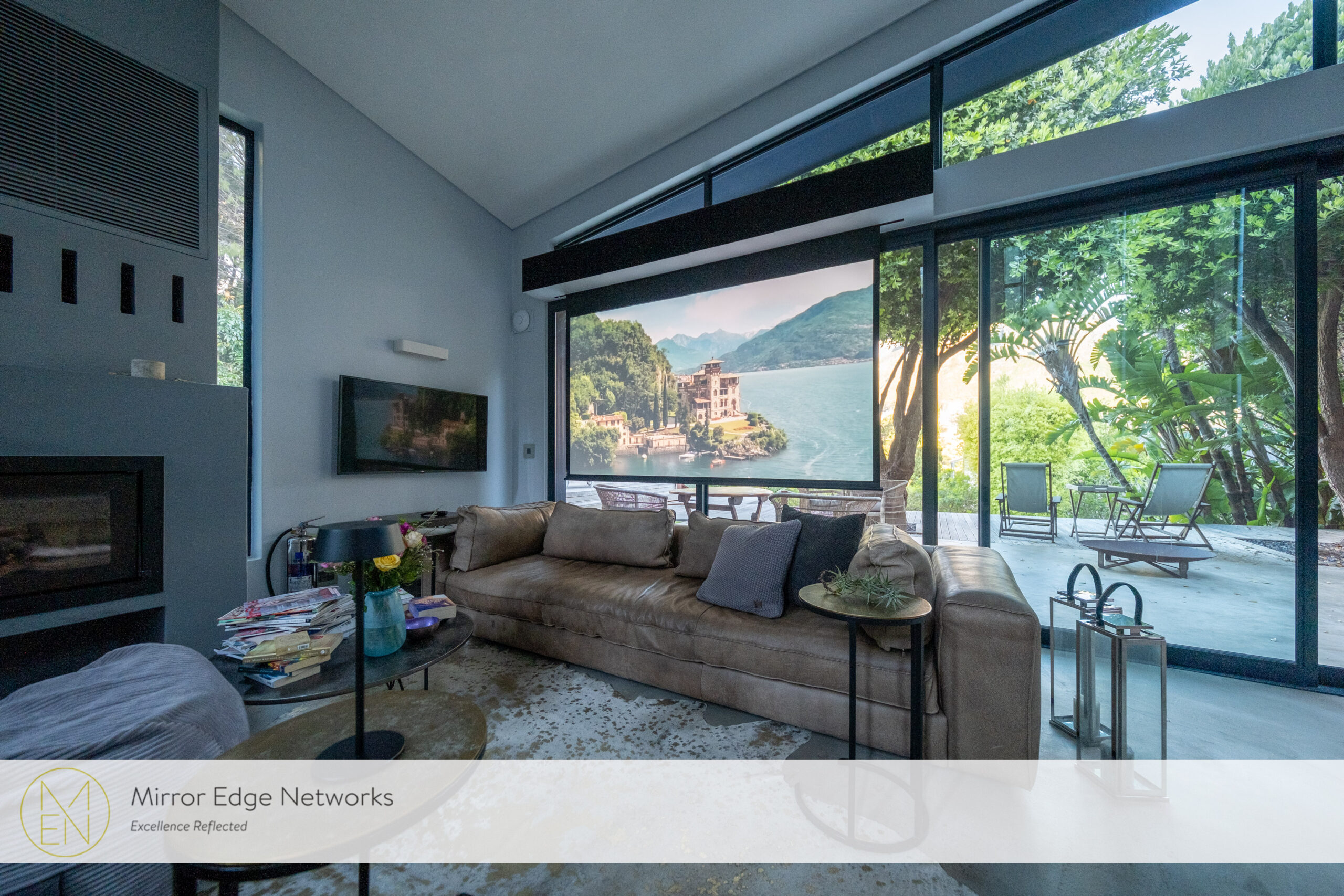 Hout Bay hidden home cinema with motorised projection screen